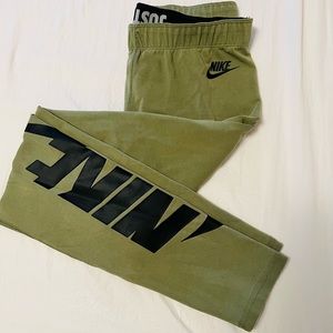 Army green nike leggings